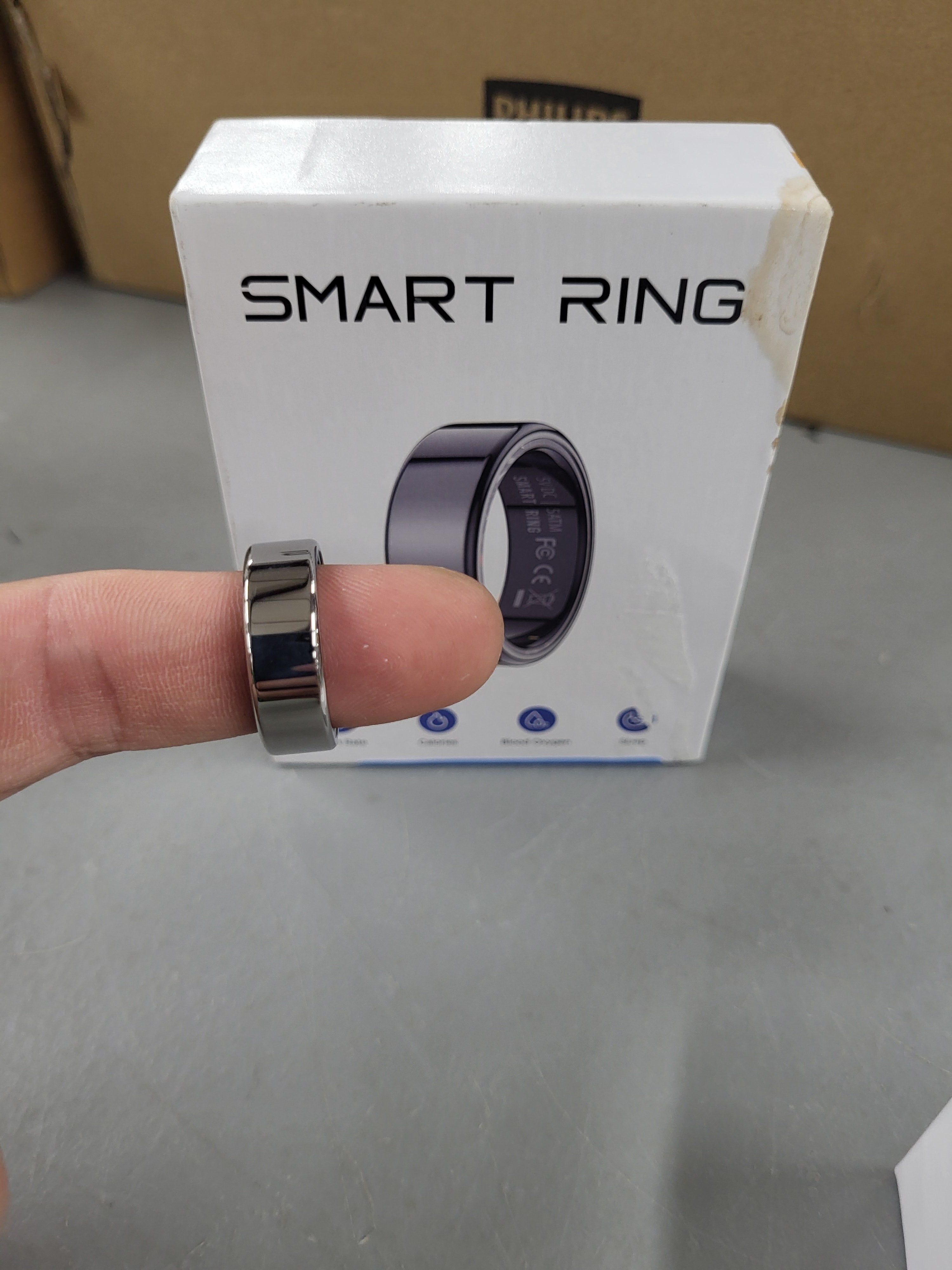 Mirlray Smart Ring for Women & Men, Smart Ring Health Tracker, Blood Oxygen & Heart Rate Monitor, Long Lasting Battery Sleep Ring, Waterproof Fitness Ring (Silver, 9)