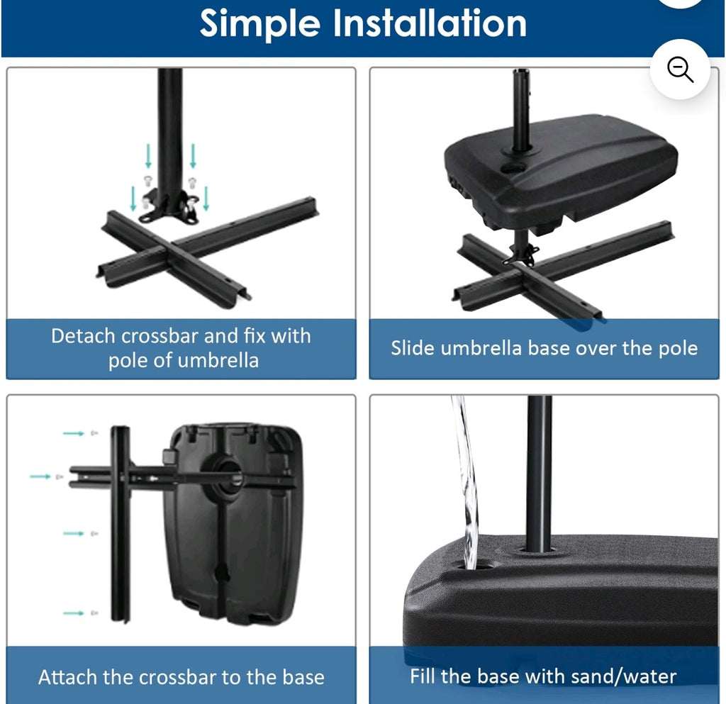 Gymax 60L Patio Offset Umbrella Base