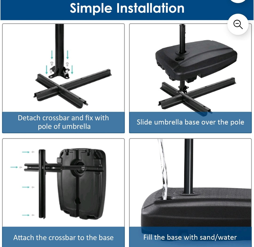 Gymax 60L Patio Offset Umbrella Base