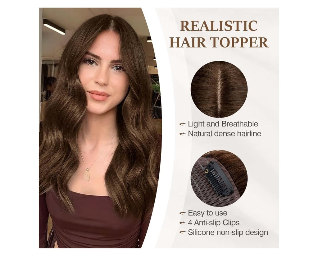 Rich Choices Hair Topper Medium Brown 10in