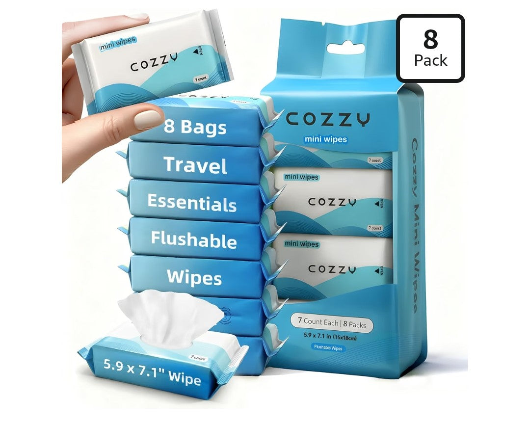 Travel Flushable Wipes (8 pack)