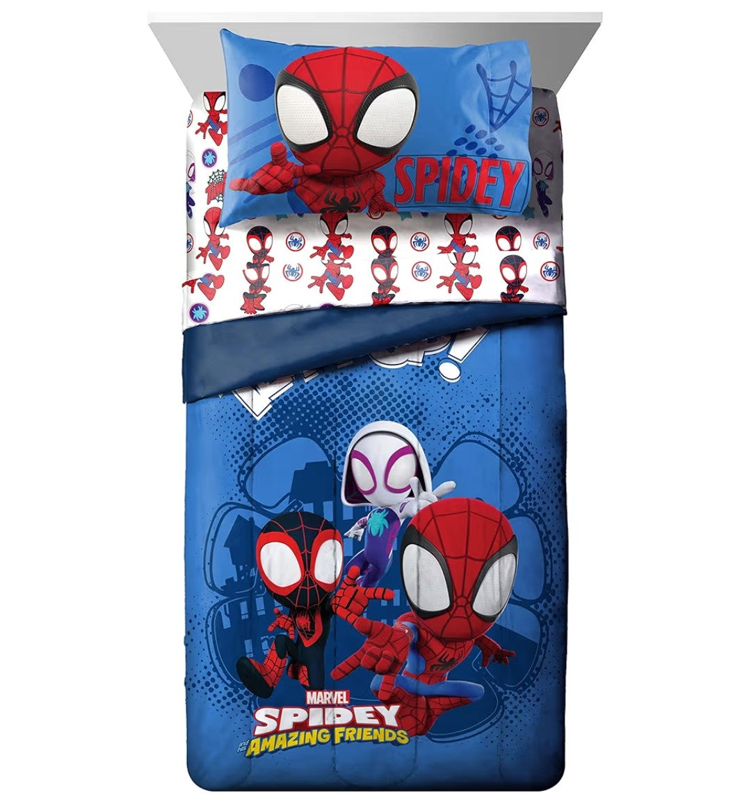 Spider and His Amazing Friends 4pc Toddler Bed Set