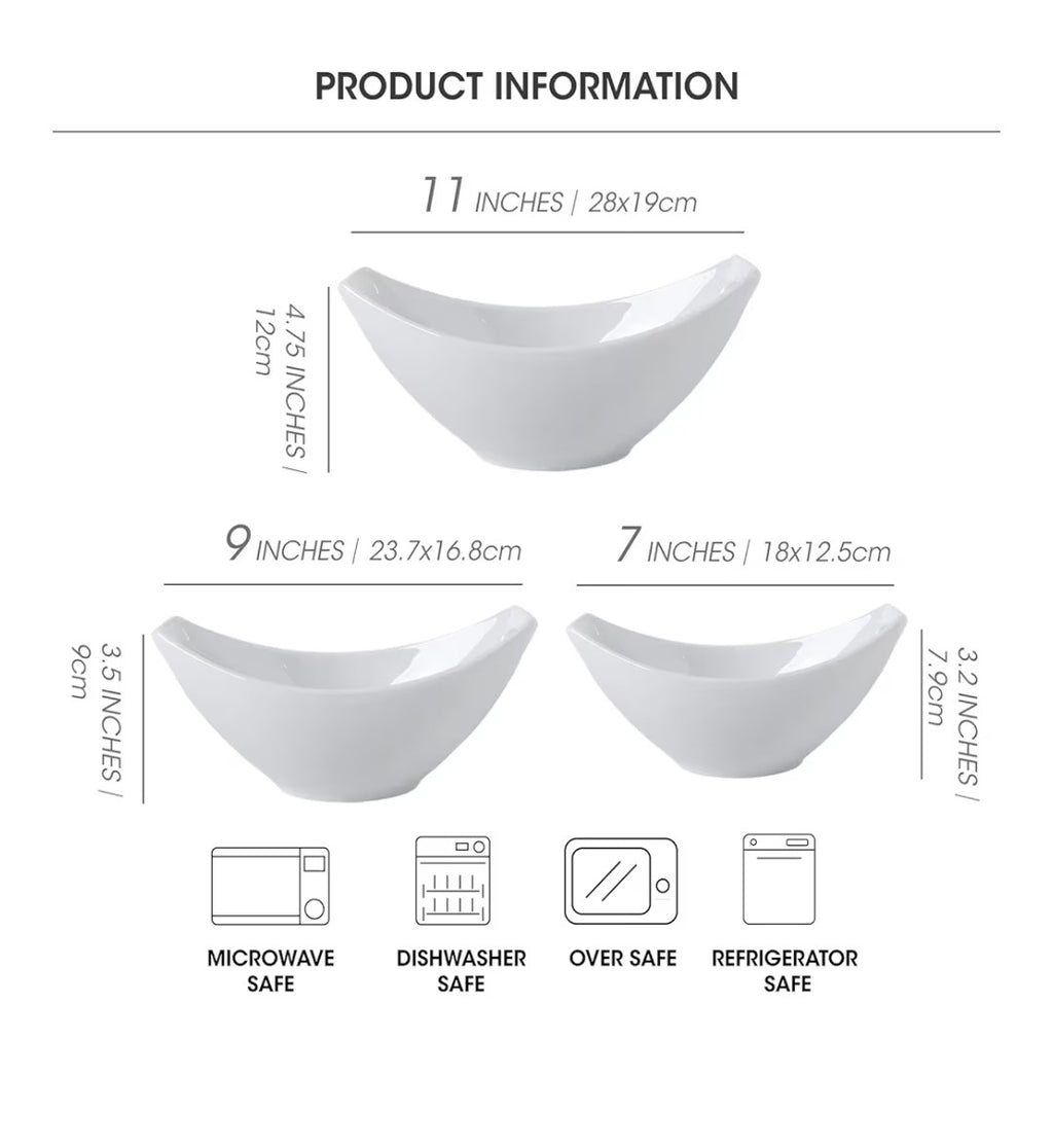 3pc Ceramic Serving Bowls