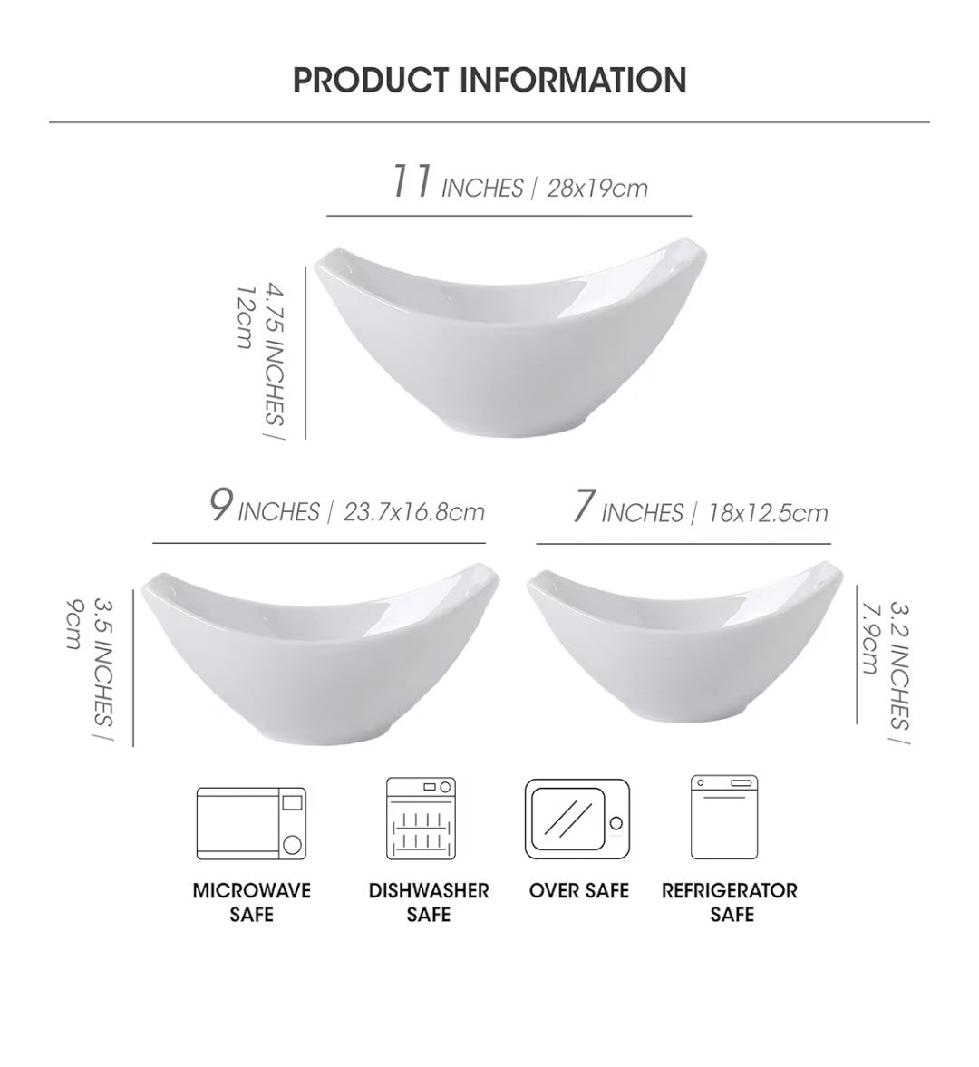 3pc Ceramic Serving Bowls