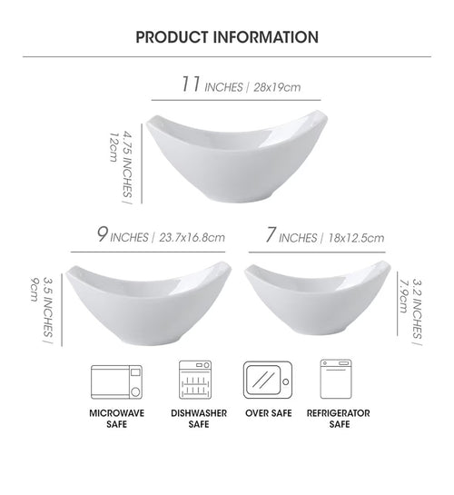 3pc Ceramic Serving Bowls