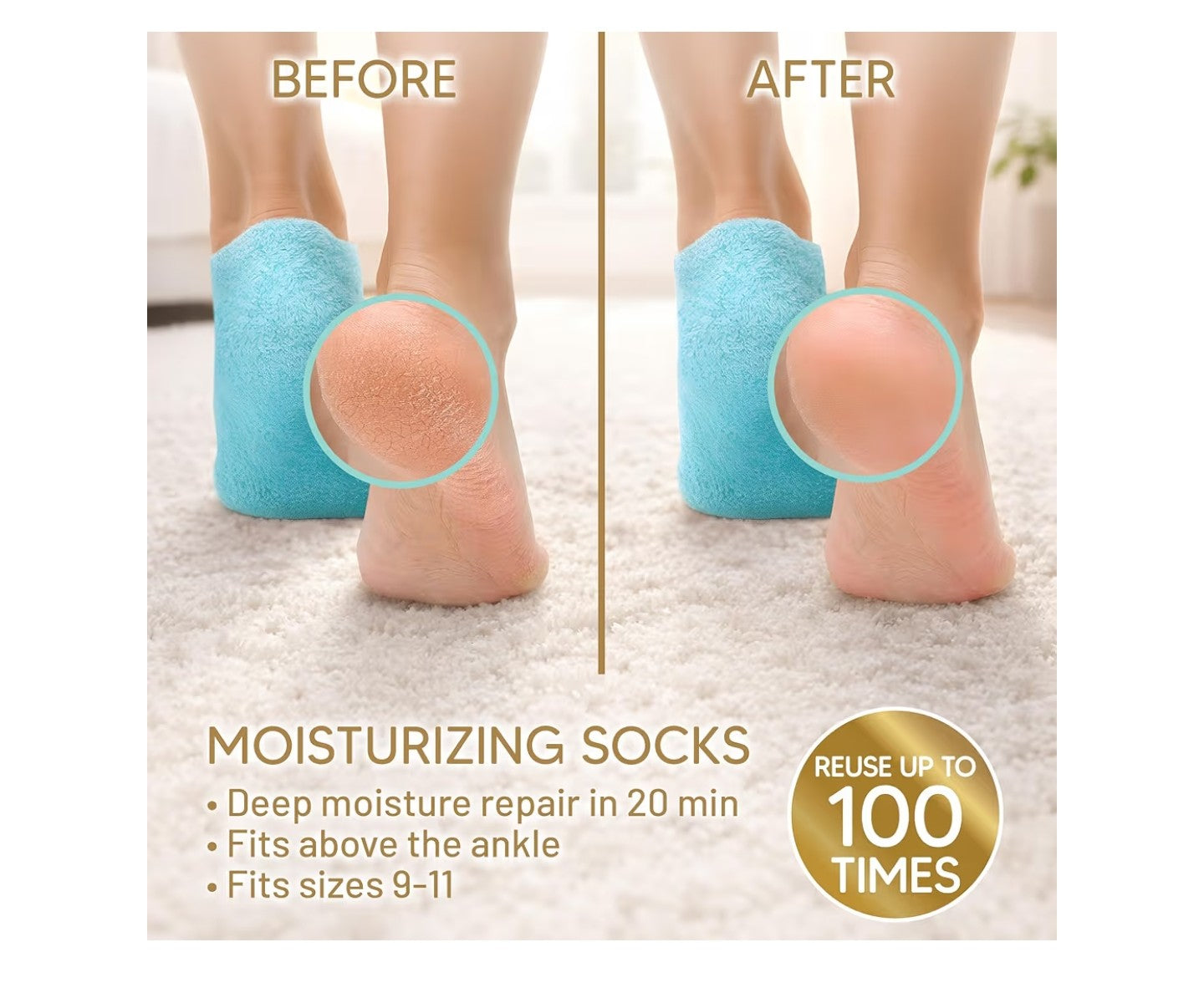 Moisturizing Socks (Size 9-11) – Gifts for Women.