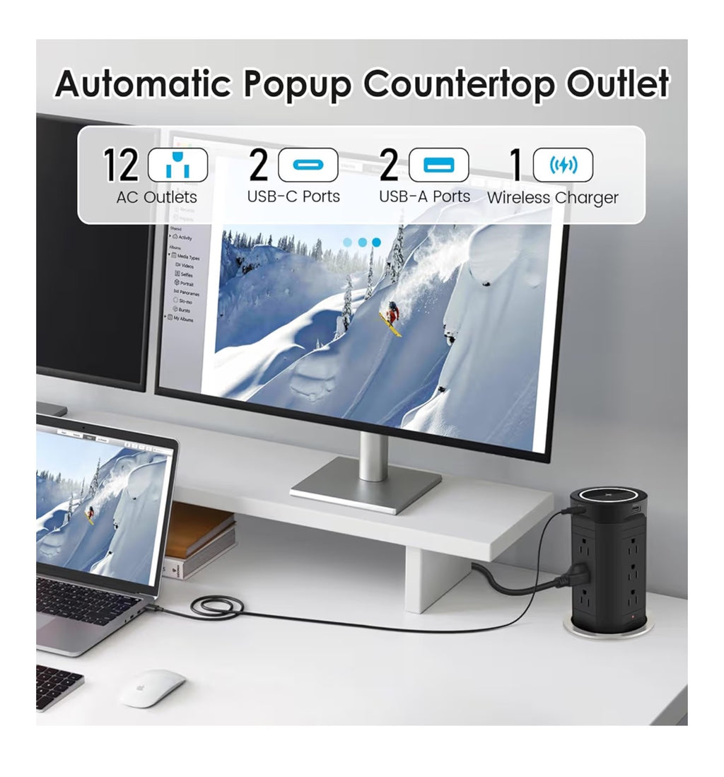 4-inch Pop Up Outlet for Countertop