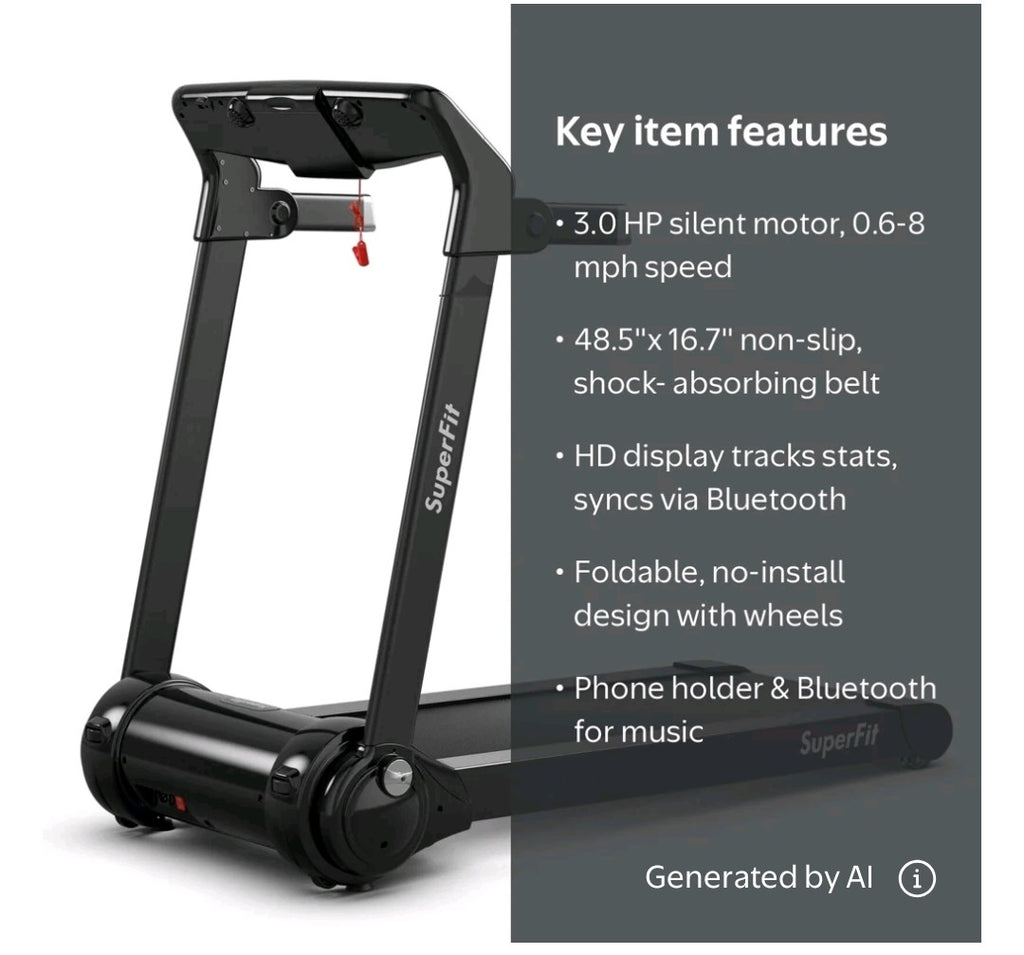 Electric Folding Treadmill w Speaker