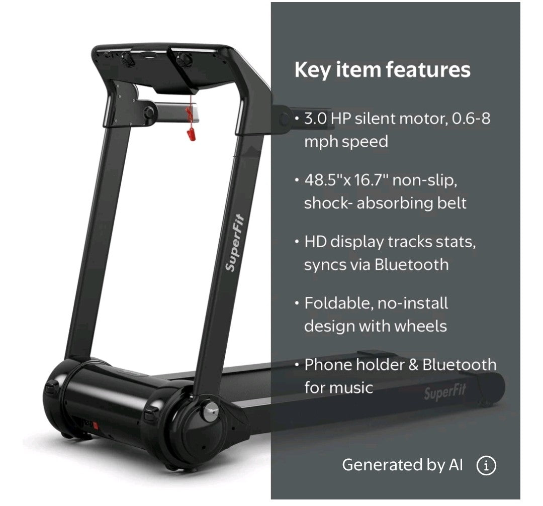 Electric Folding Treadmill w Speaker