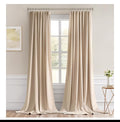 MIULEE Back Tab Beige Curtains 120 Inch Long 2 Panels