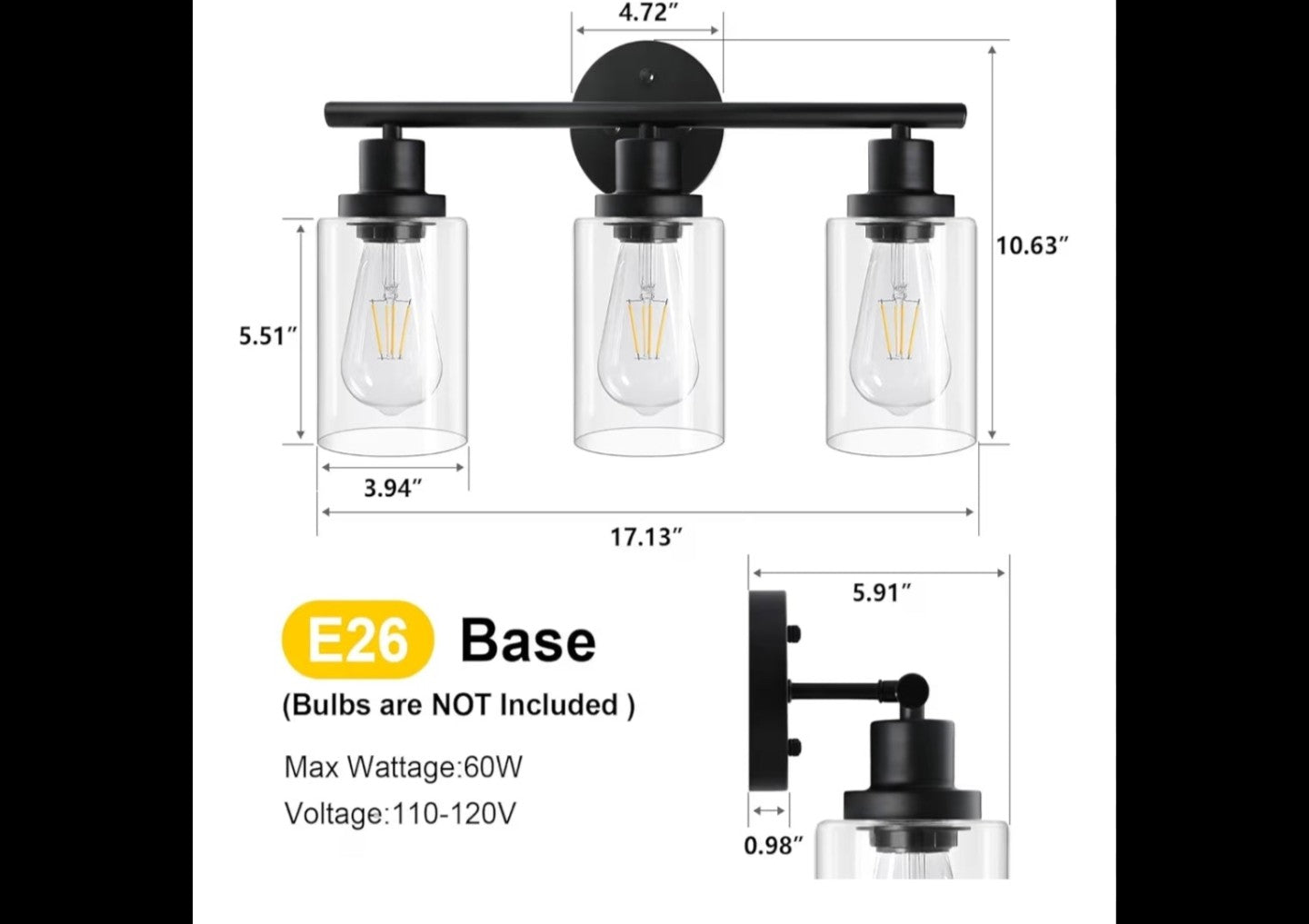 Unicozin 3 Lights Vanity Light