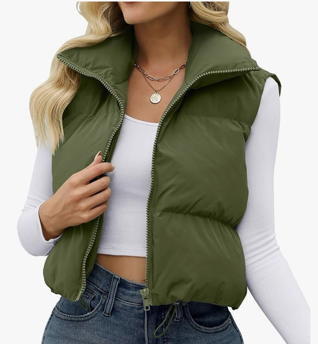 Cropped Puffer Vest