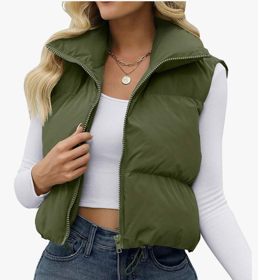 Cropped Puffer Vest