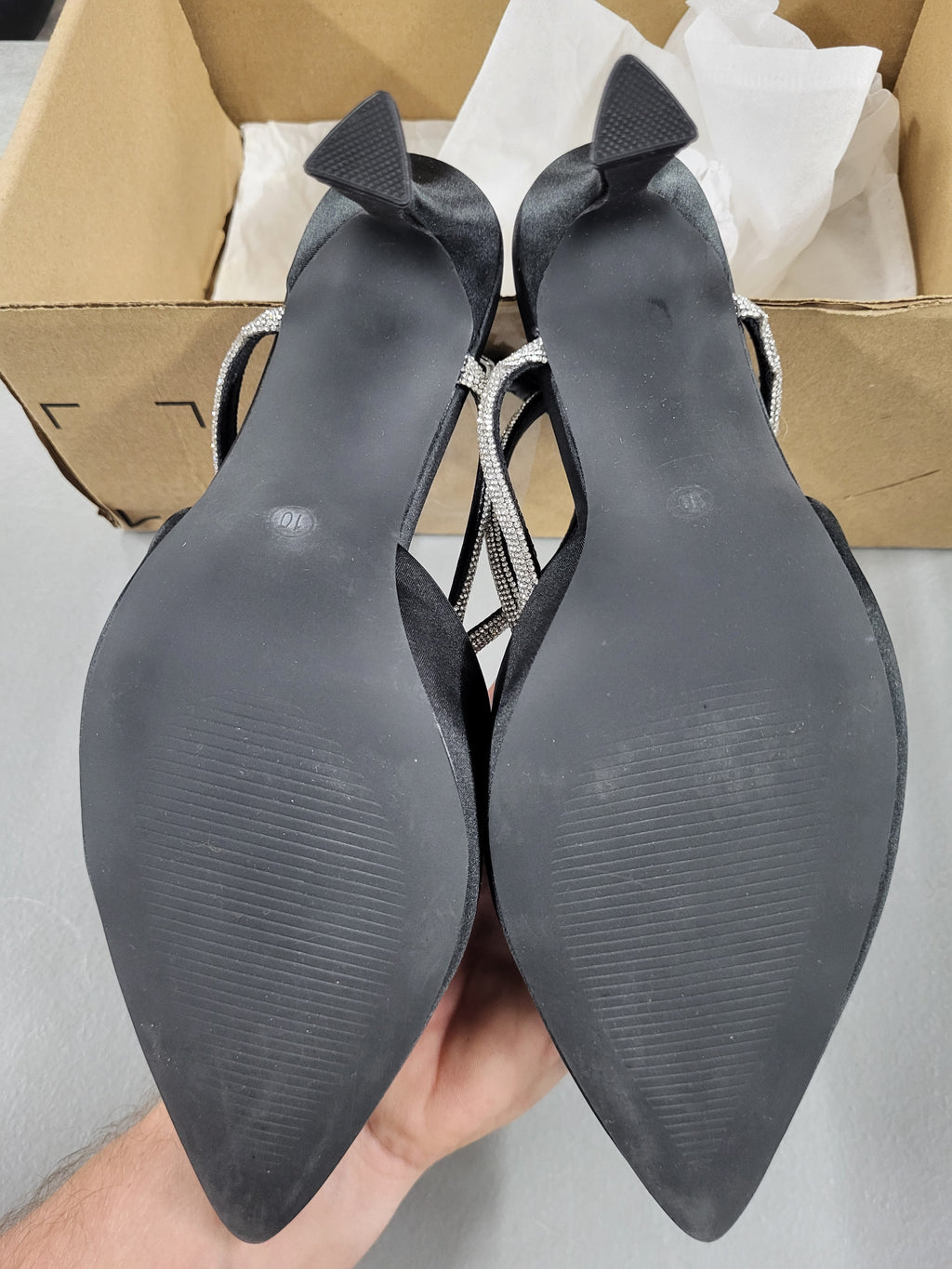 Rhinestone Heels Pointed Toe (Size 10)