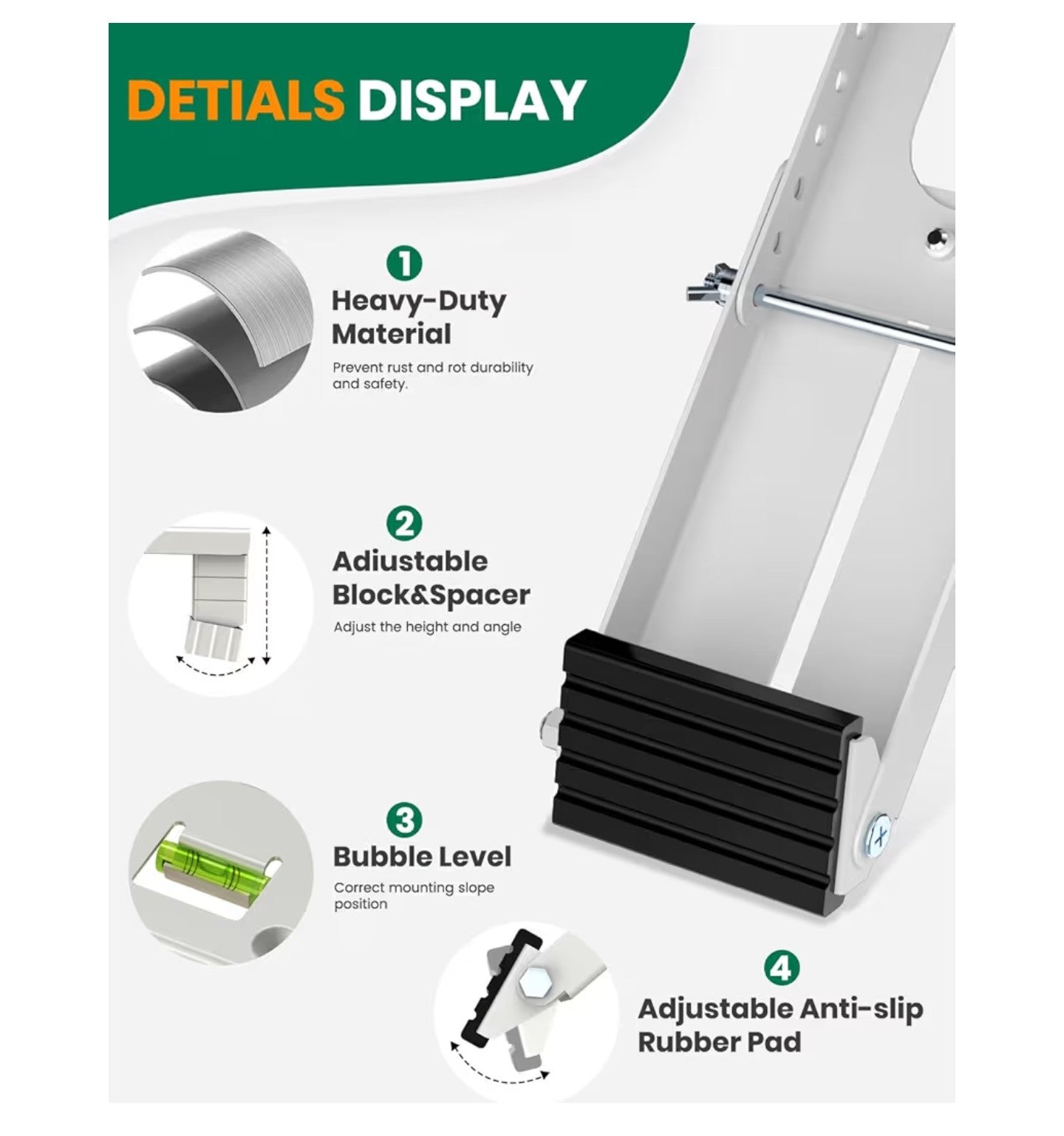 Window Air Conditioner Support Bracket: Heavy Duty Window AC Bracket with 2 Arms.
