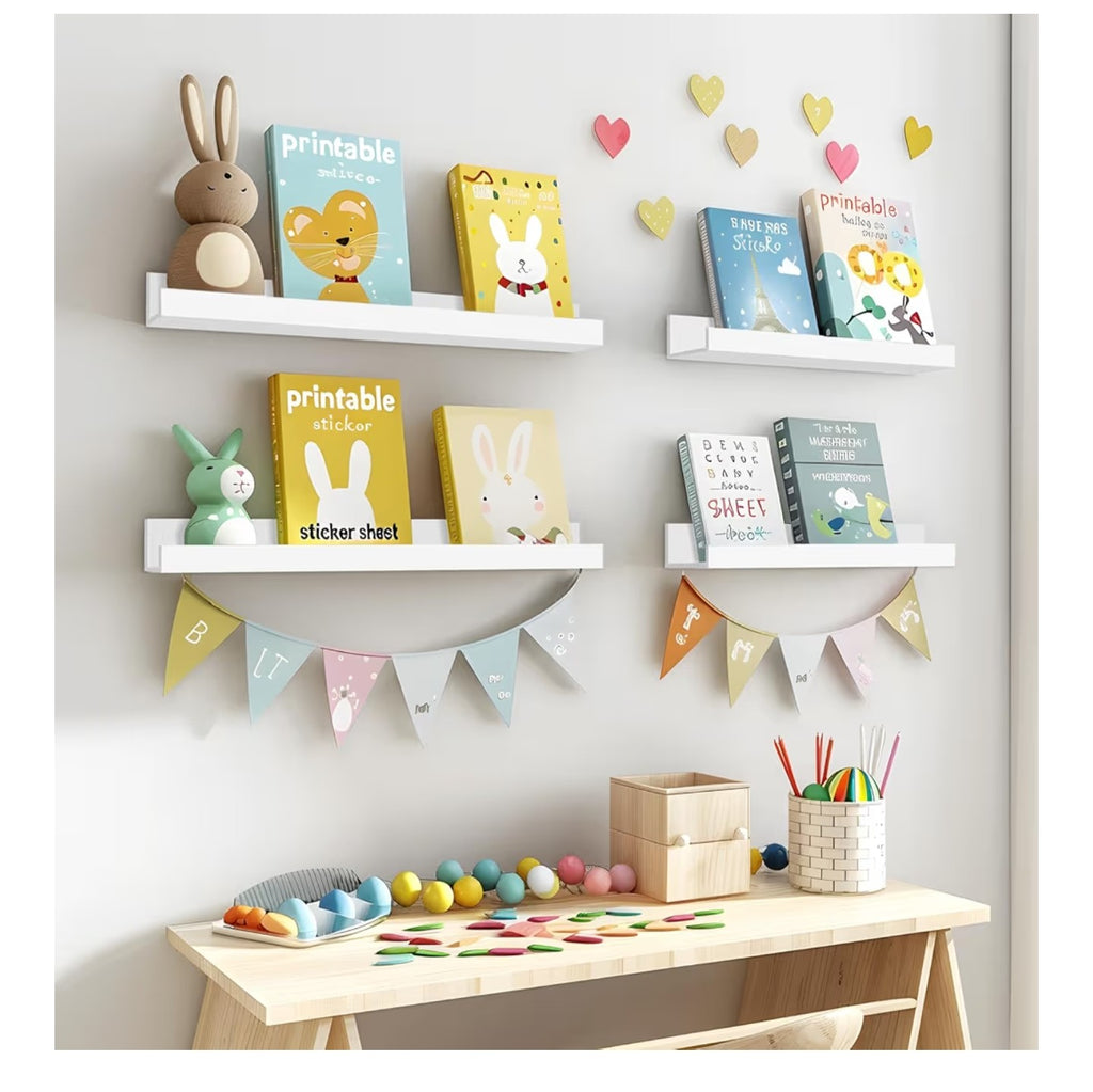 LaVie Home Floating Shelves for Wall Storage Set of 4, 15.6 Inch Picture Ledge Shelf.