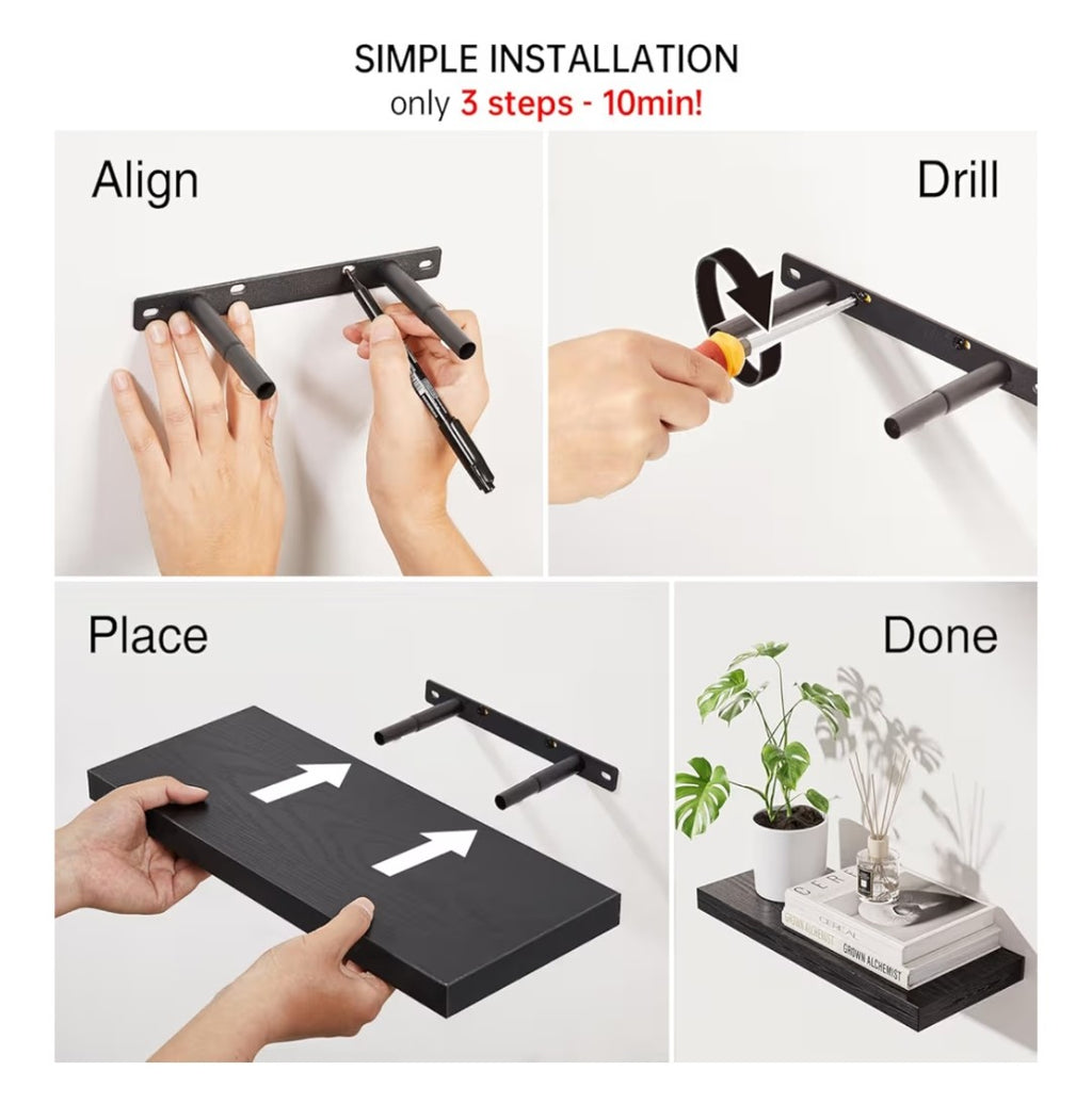 Floating Shelves 3 pack (Black)