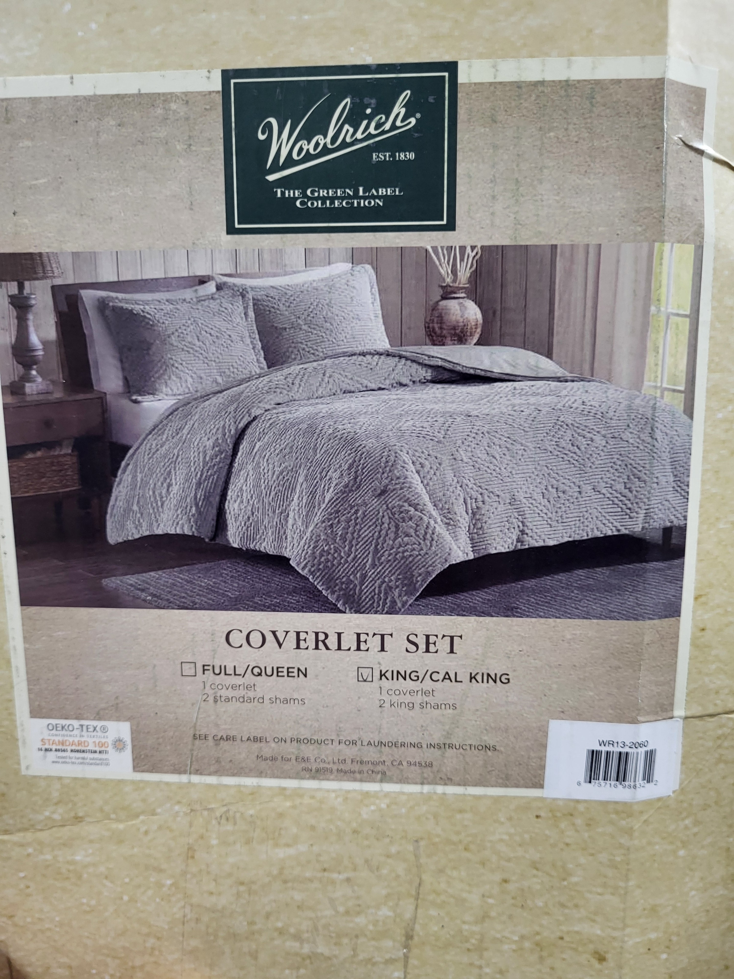 Woolrich Gray Coverlet Set (King/Cal King)