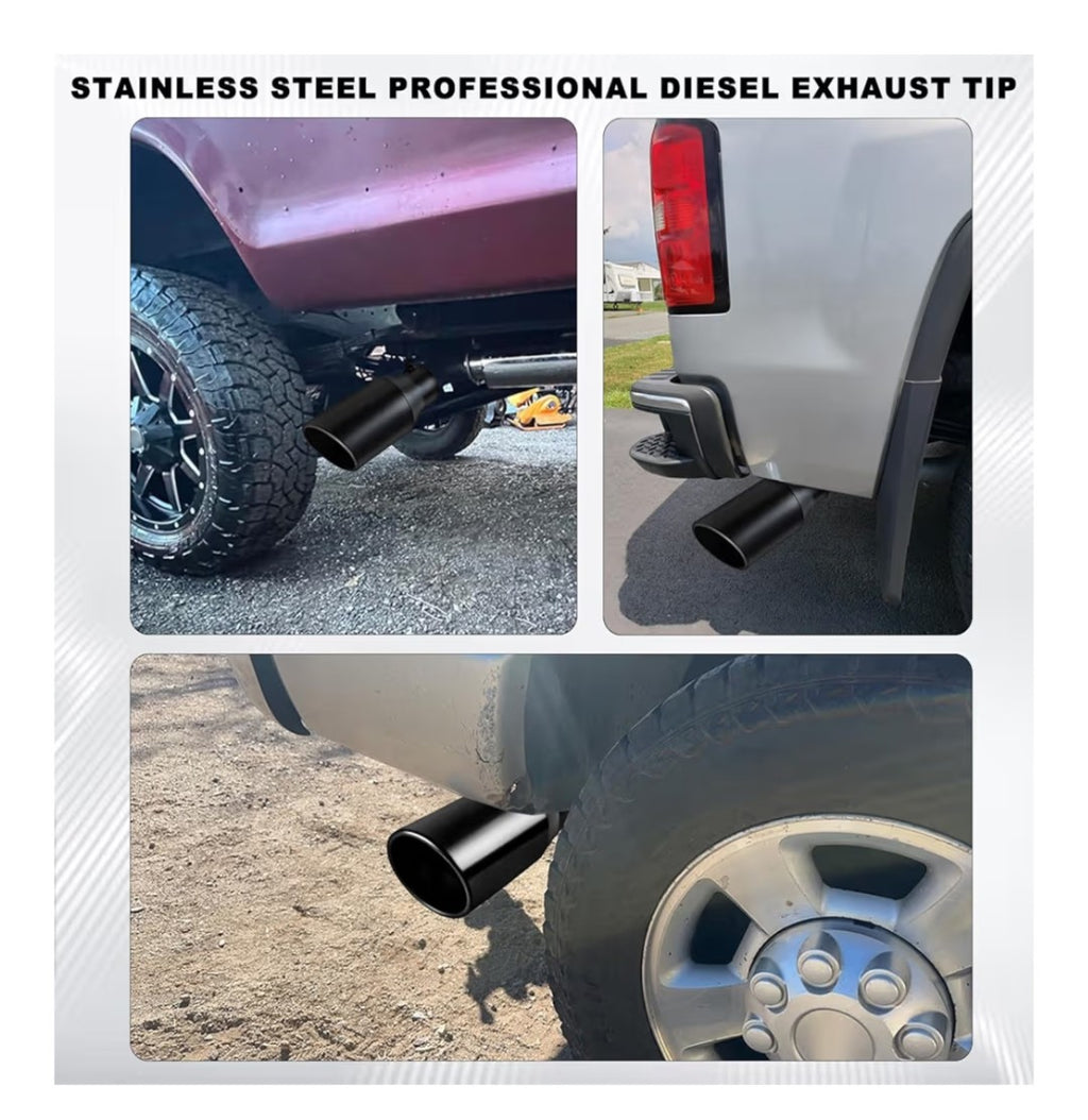 Powdercoat Black Exhaust Tip 3.5in Inlet