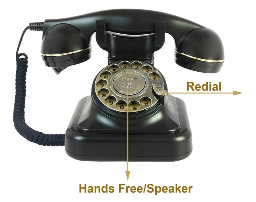 TelPal Corded Rotary Phone (Black)