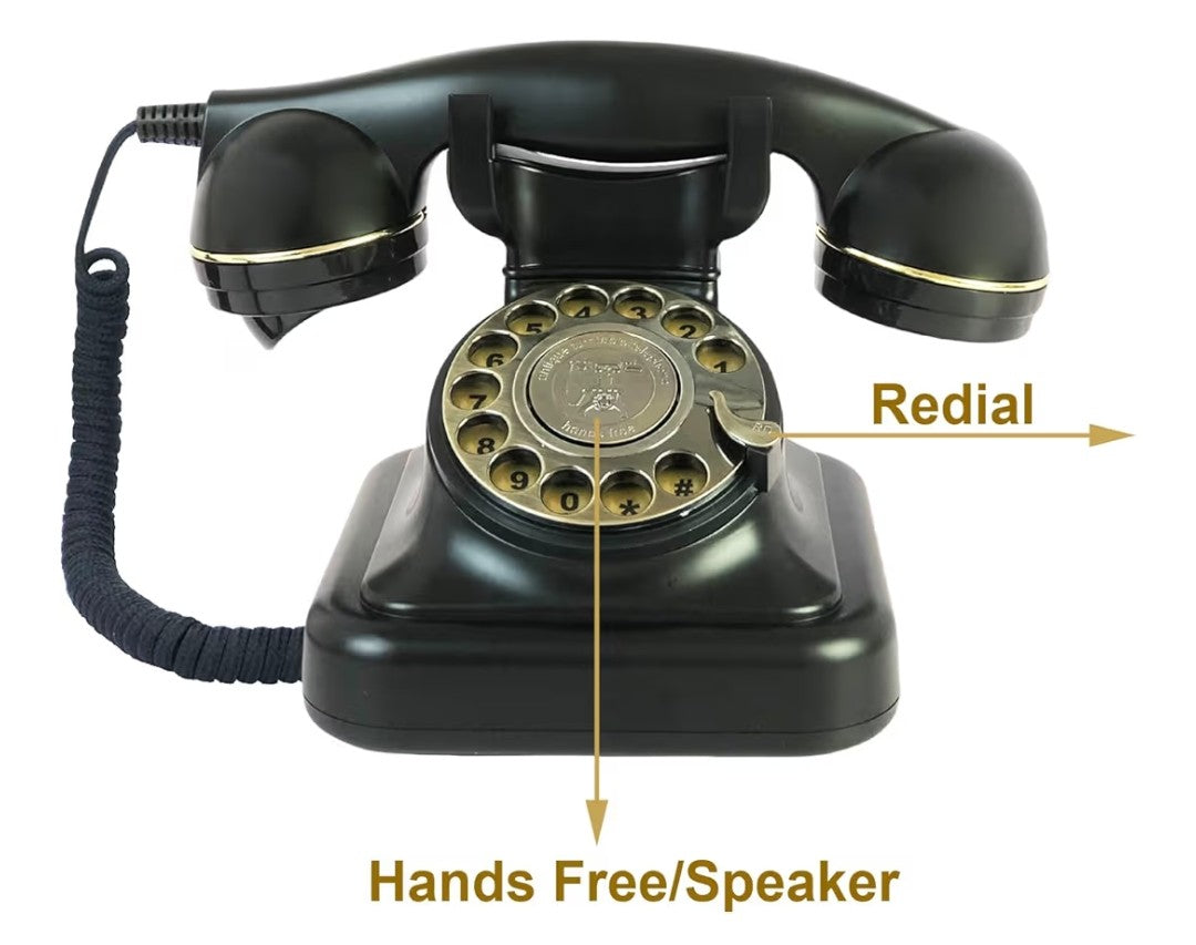 TelPal Corded Rotary Phone (Black)