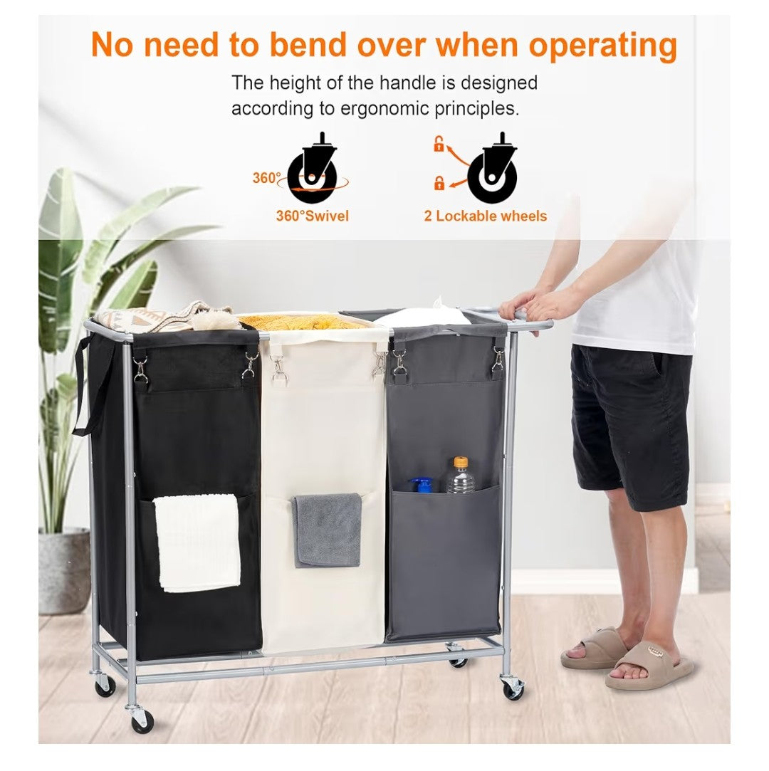 Heybly Rolling Laundry Basket