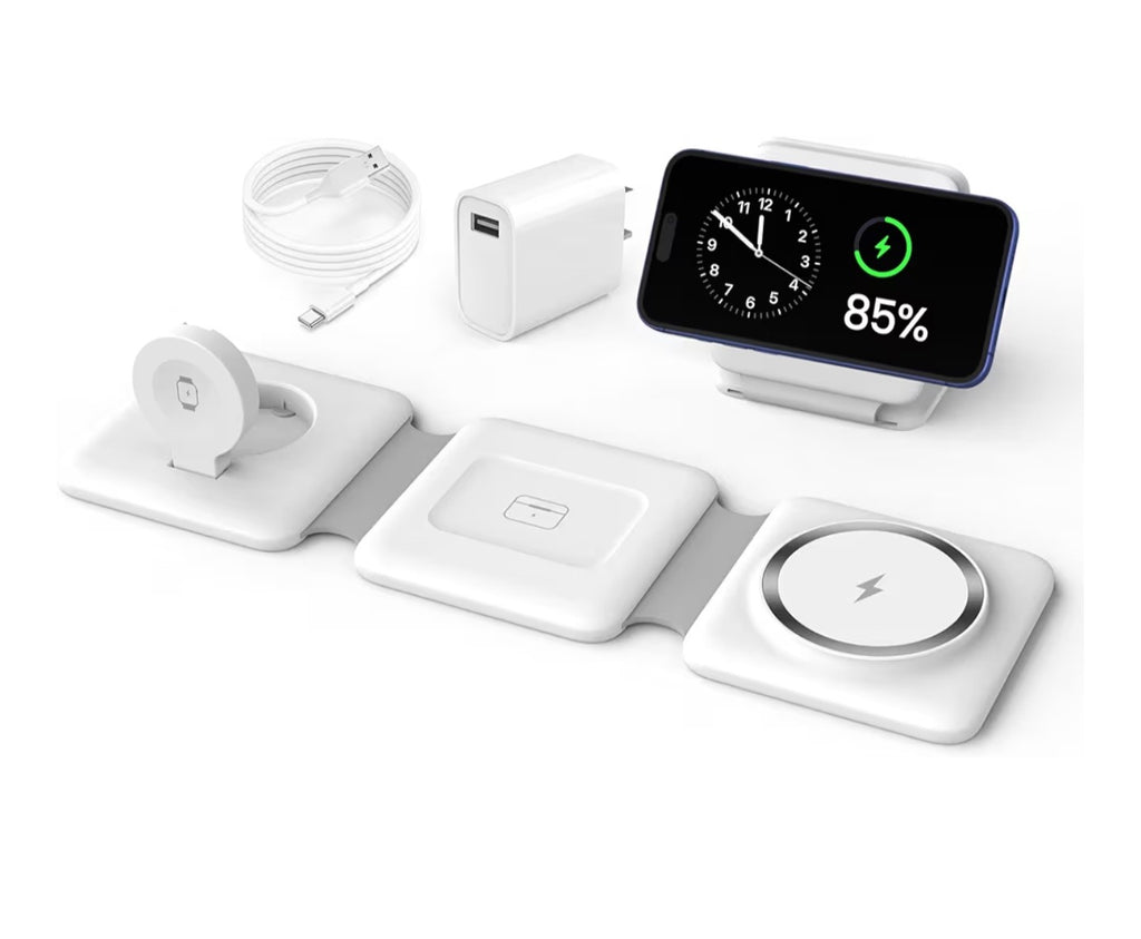 Charging Station for Apple Multiple Devices - 3 in 1 Foldable Magnetic.