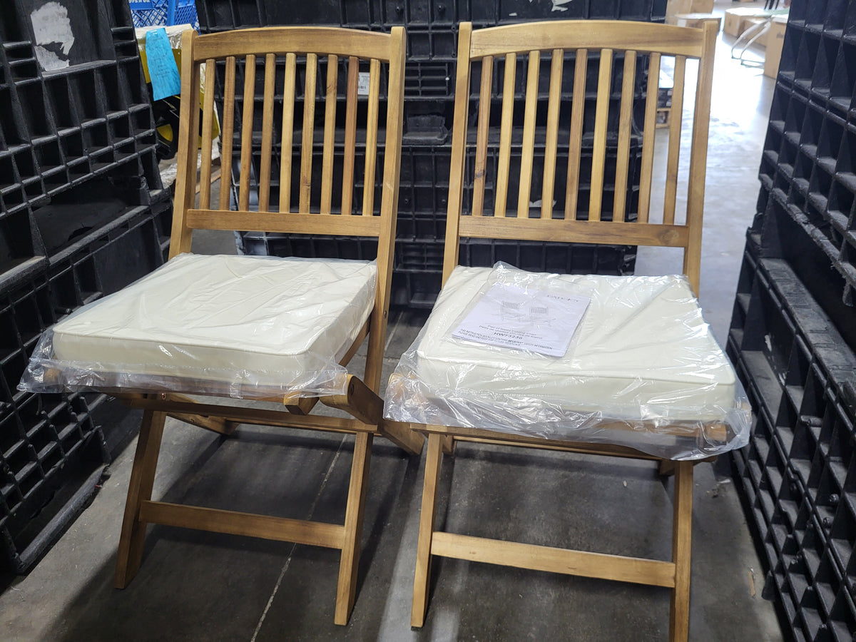 Wood Frame Folding Chair (Set of 2)