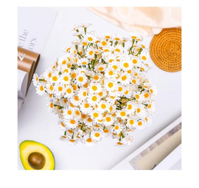 Artificial White Daisy Flowers 72pcs