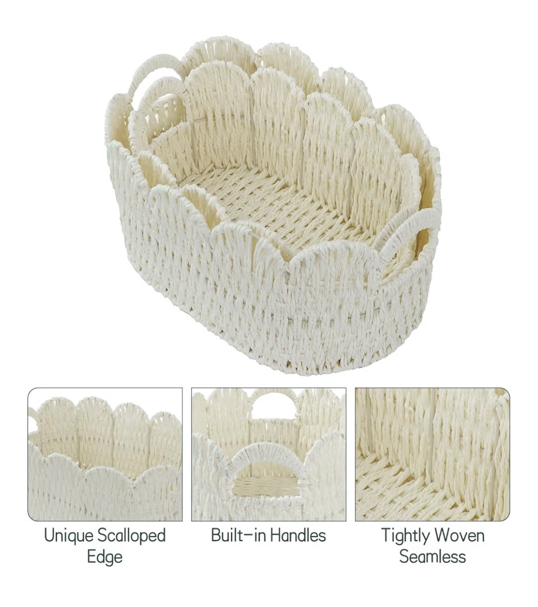 Hand-Woven Storage Basket 2 pack