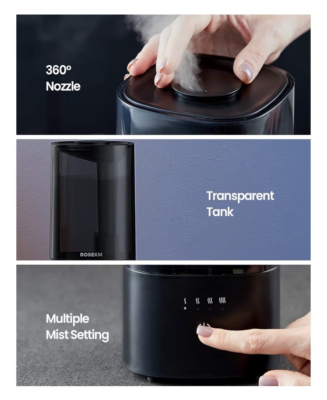 RoseKM Humidifier (Black)