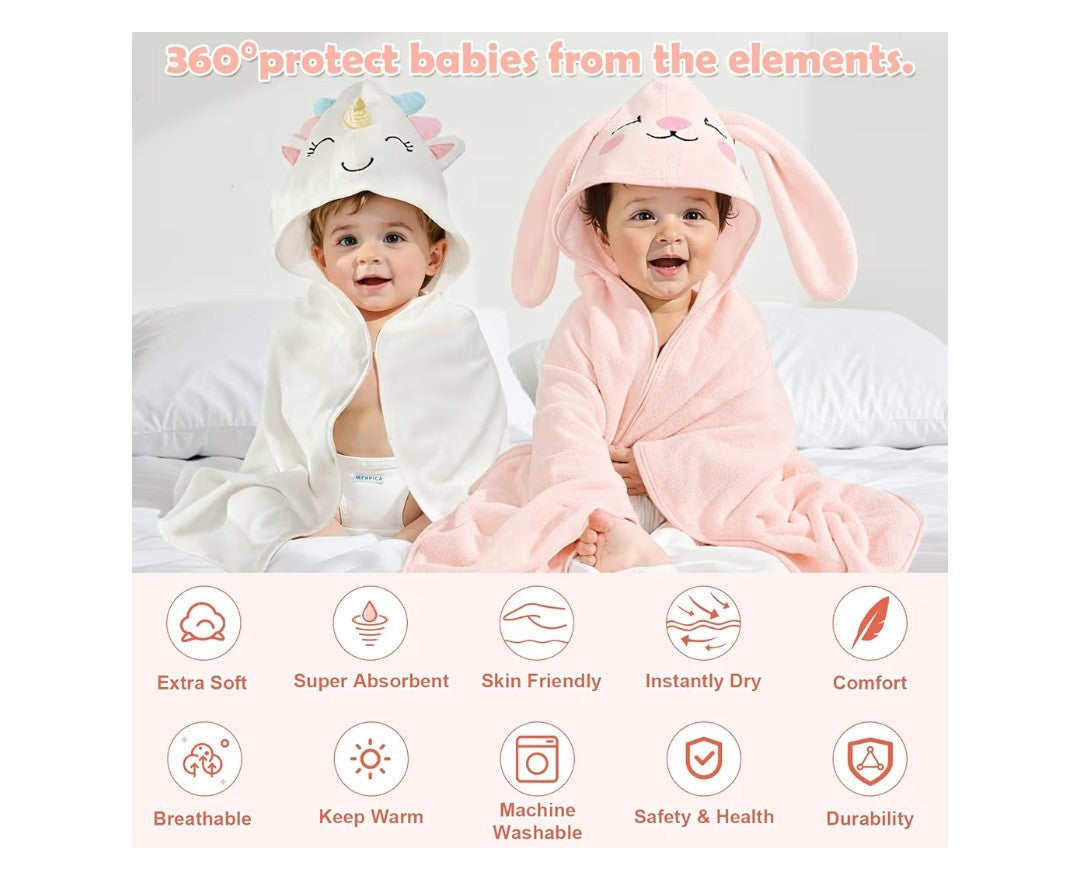 Animal Hooded Baby Bath Towels