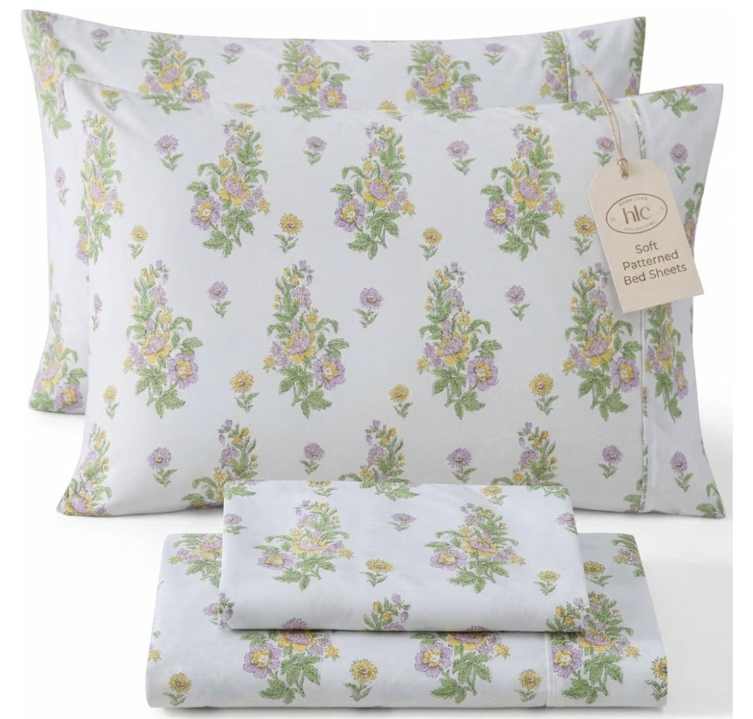 3-Piece Floral Bed Sheet Set (Twin)