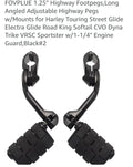 FOVPLUE 1.25" Highway Footpegs,Long Angled Adjustable Highway Pegs