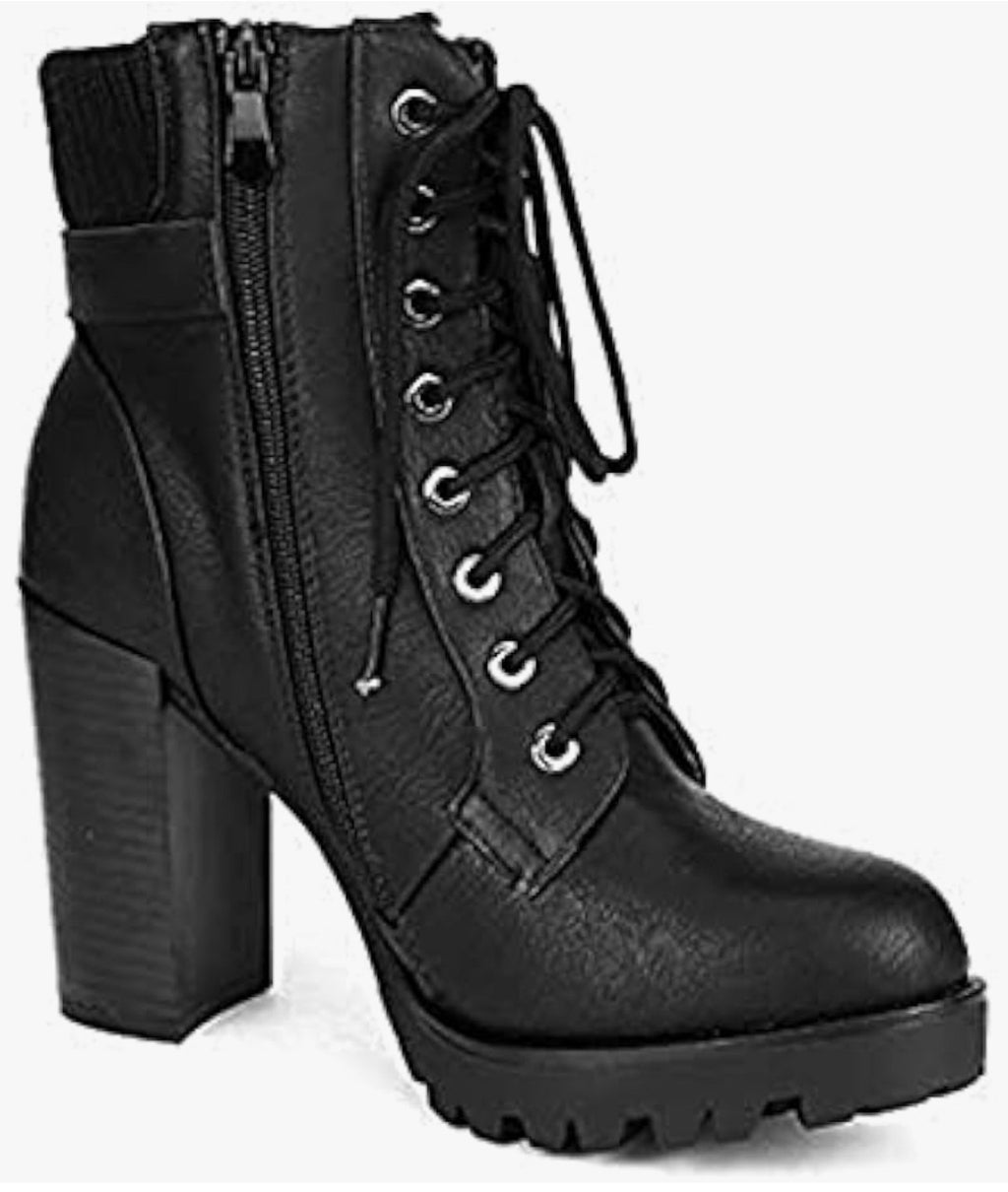 Dream Paris Lace Up Combat Ankle Boots (Size 6)