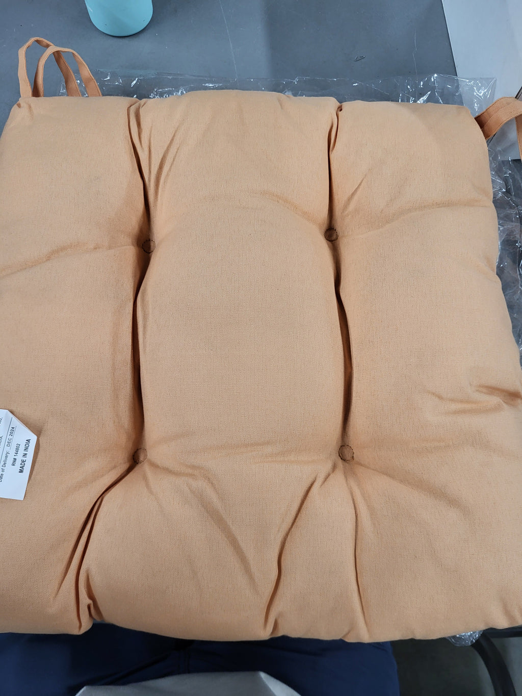 Turquoise Sun Outdoor/Indoor Seat Cushion 20in x 18in x 3in