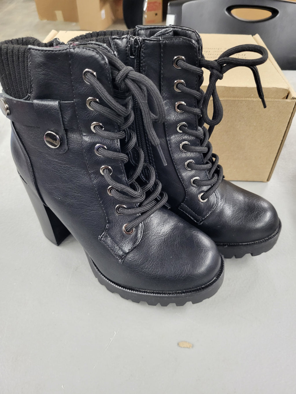 Dream Paris Lace Up Combat Ankle Boots (Size 6)