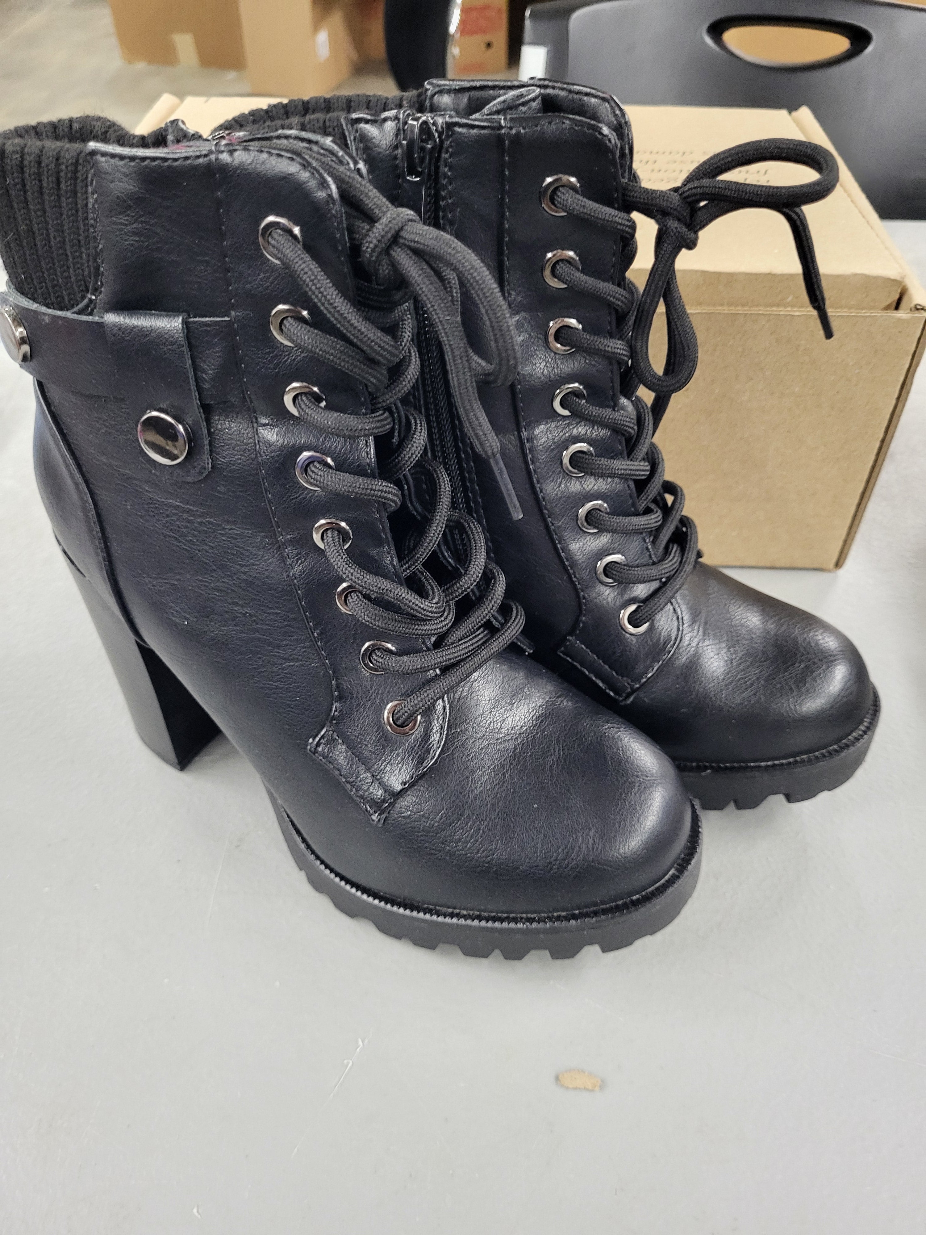 Dream Paris Lace Up Combat Ankle Boots (Size 6)