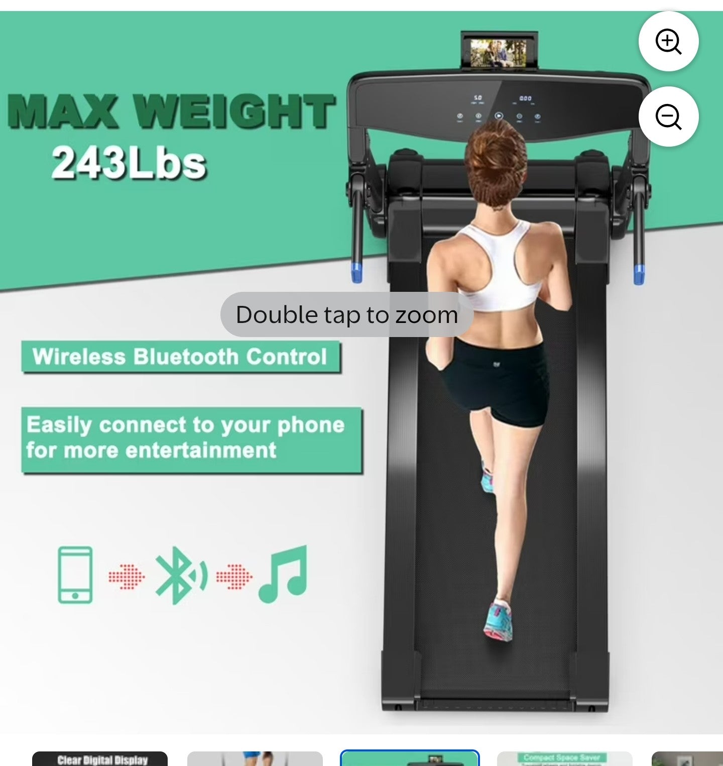 Costway 3HP Folding Electric Treadmill Running Machine w/ Speaker Blue