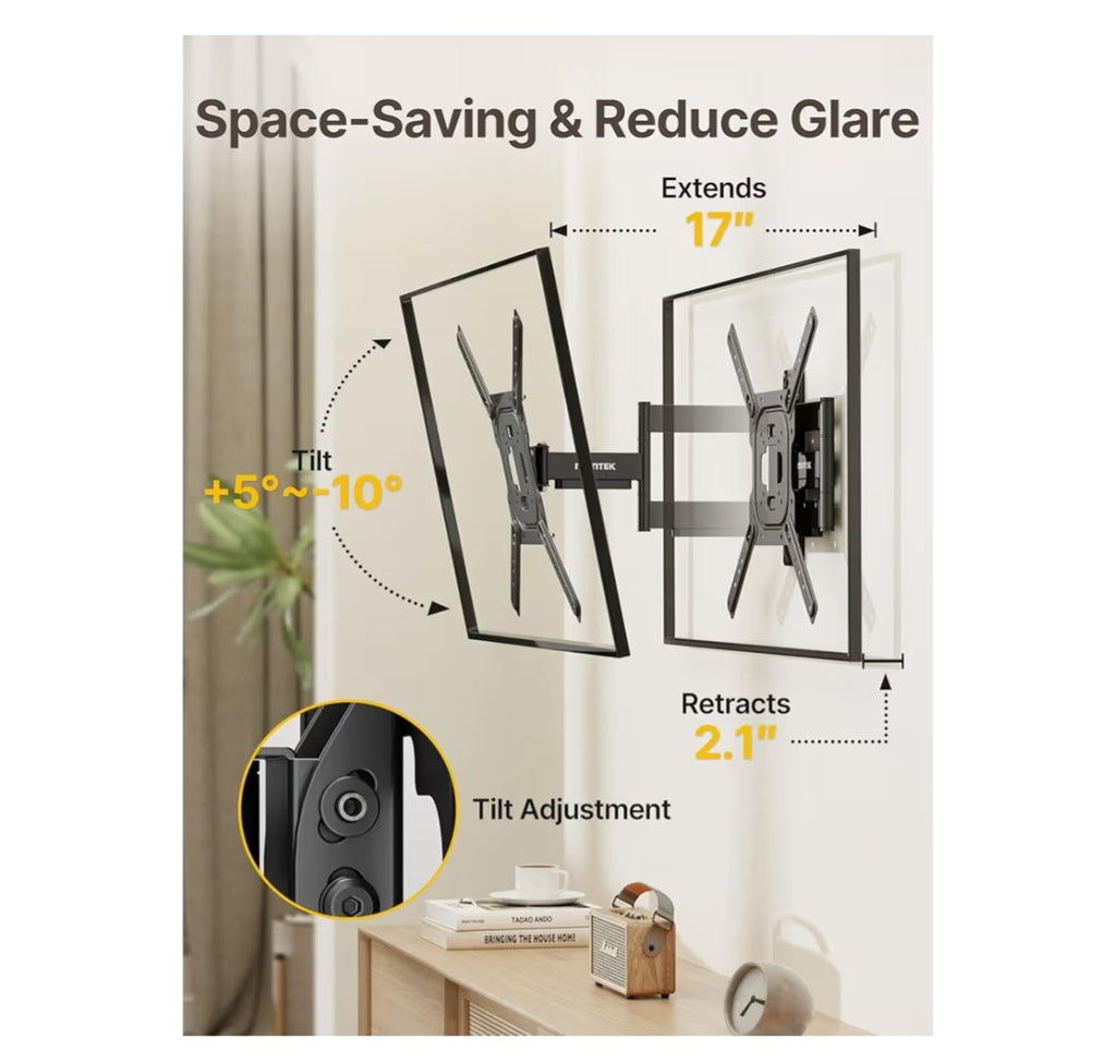 monTEK Full Motion TV Wall Mount (23-65in TV)