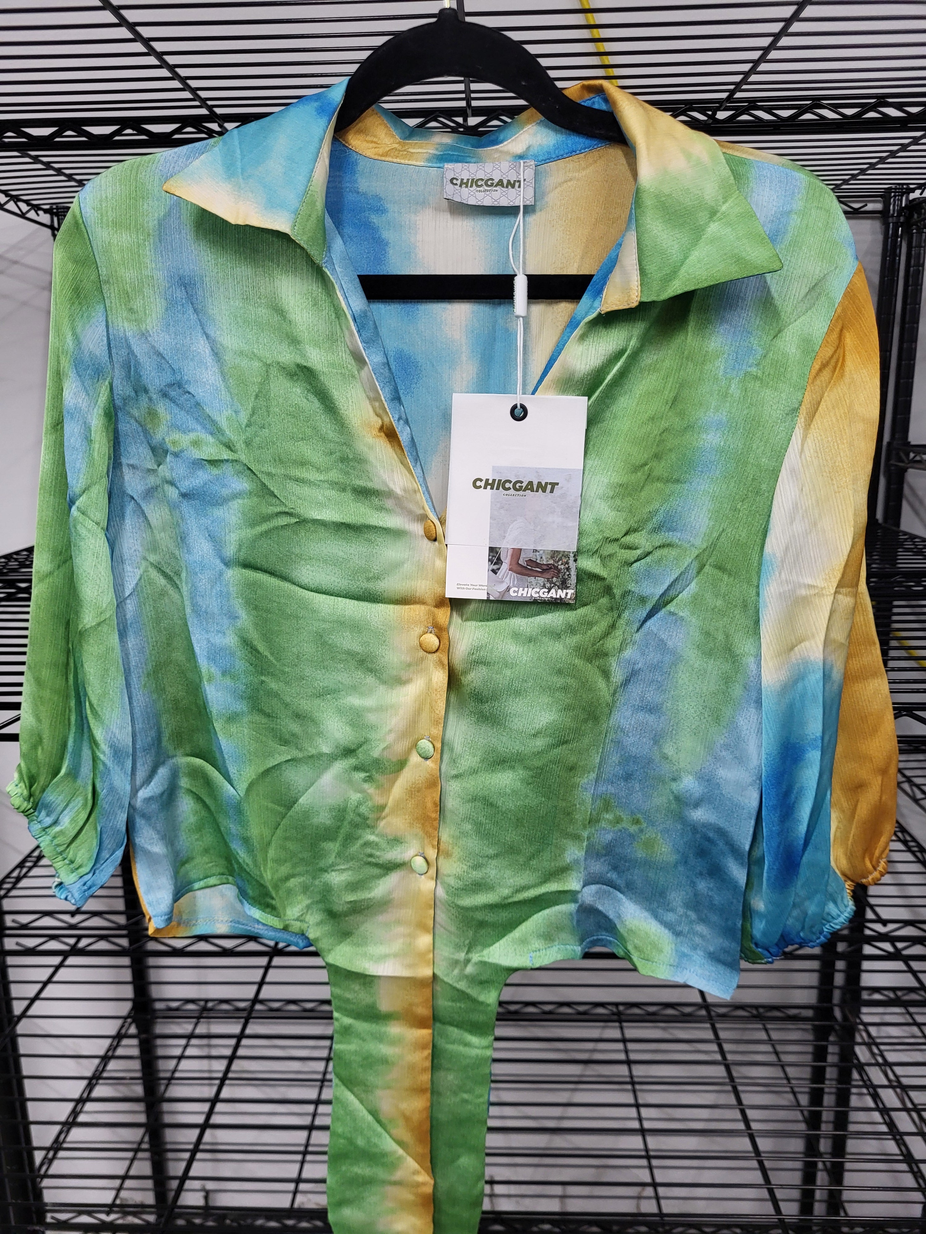 Tie Front Cropped Shirt (Small)