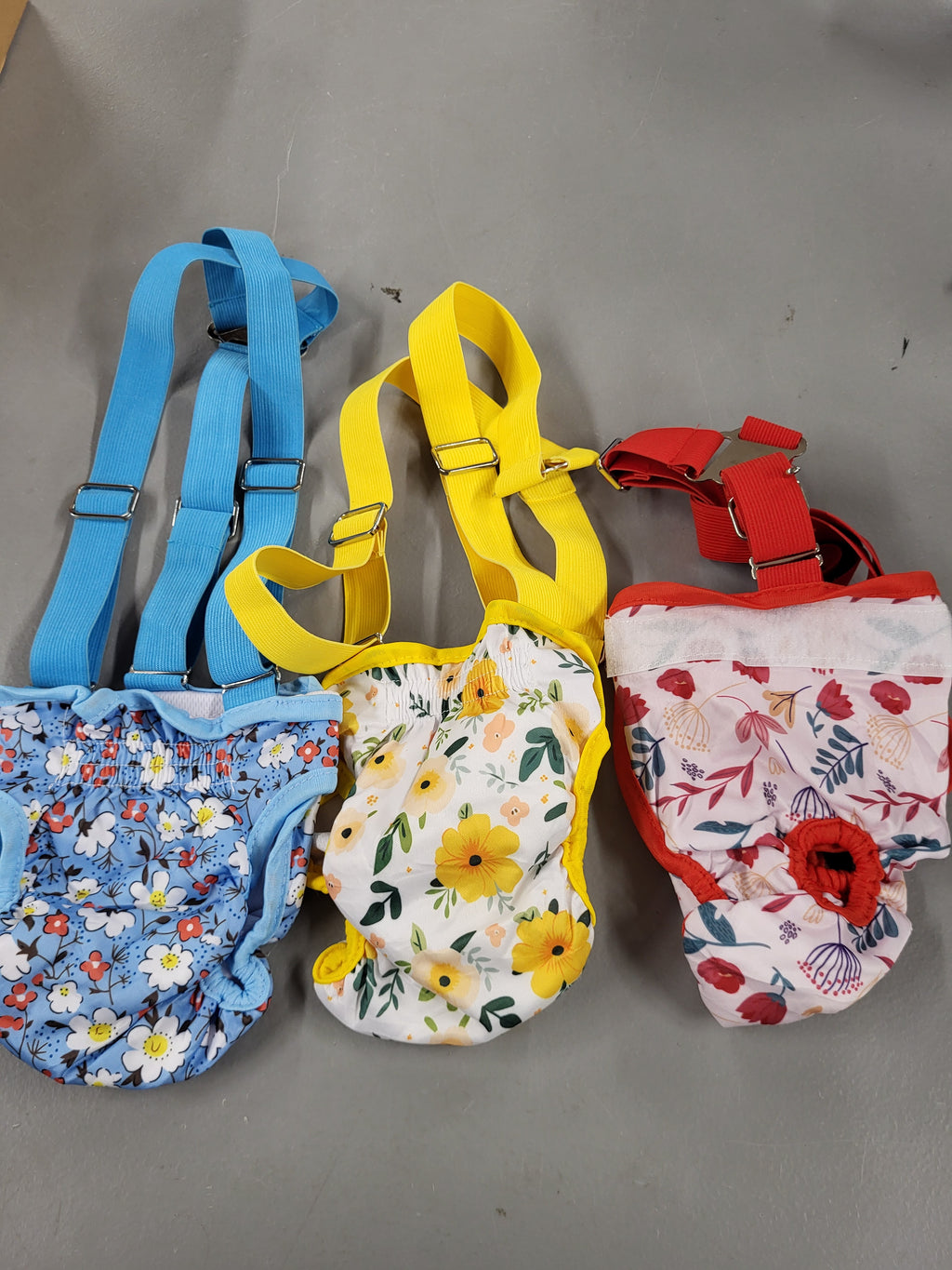 Female Dog Diapers 3 Pack Washable Dog Diapers Female Dog Diaper that Stay on Dog Diaper Female with Suspenders Reusable Doggie Diapers for Heat, Incontinence and Puppy Training (Small)