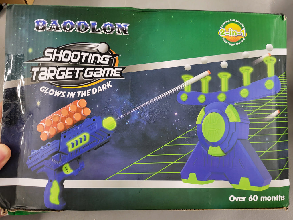 BAODLON Shooting Games Toy for Age 5, 6, 7, 8, 9, 10+ Years Old Kids, Boys - Glow in The Dark Floating Ball Target with Foam Dart Toy Gun, 10 Balls/5 Targets - Ideal Gift