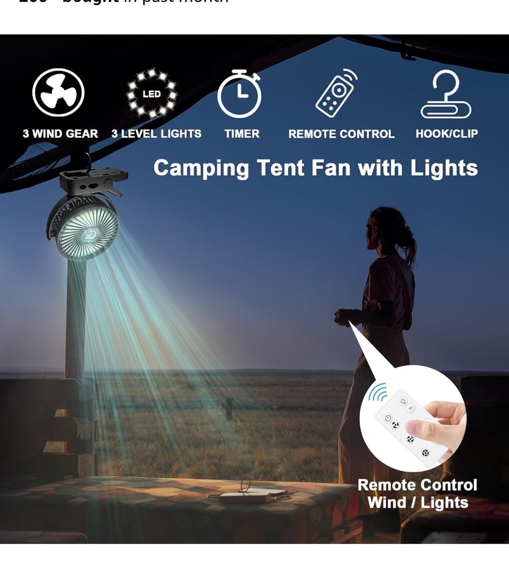 Portable Fan with Remote Control And LED Lights
