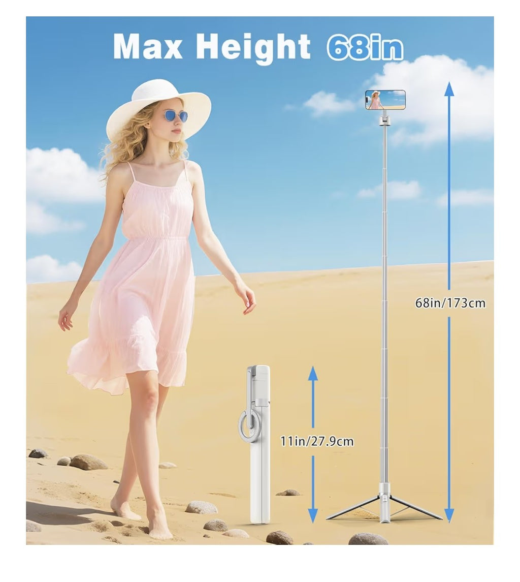 Magnetic Selfie Stick Tripod 68in