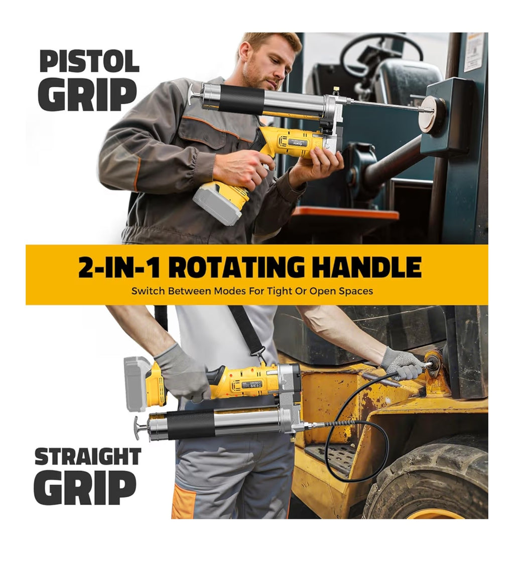 Ecarke Cordless Grease Gun Compatible with DeWalt 20V Battery.