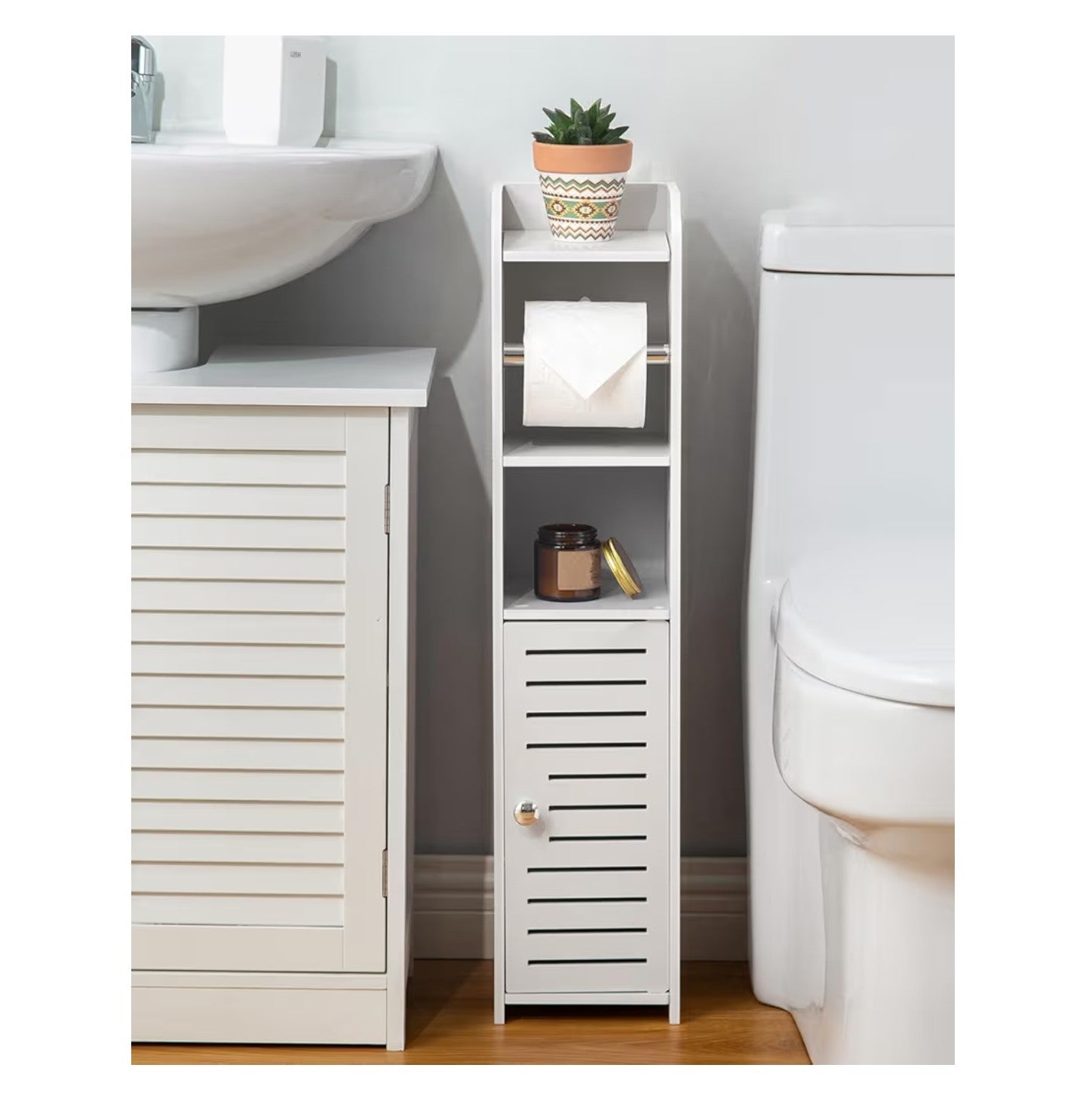AOJEZOR Toilet Paper Holder Stand: No Drill