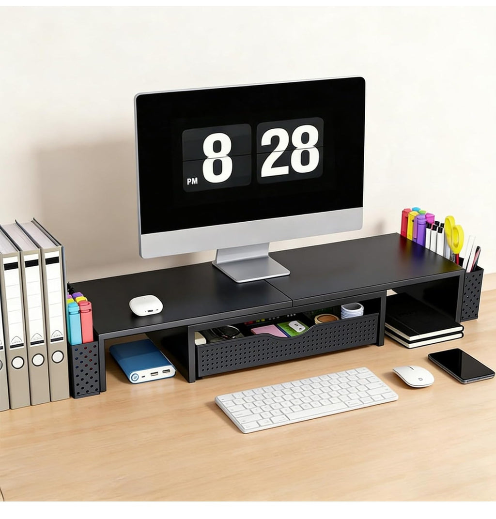 Spacrea Metal Desk Organizers and Accessories, Dual Monitor Stand.