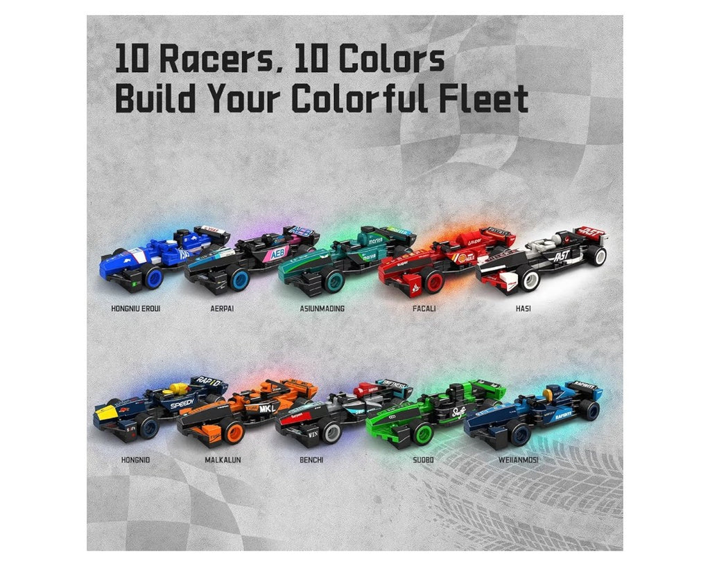 F1 Race Cars Building Blocks 10 pack