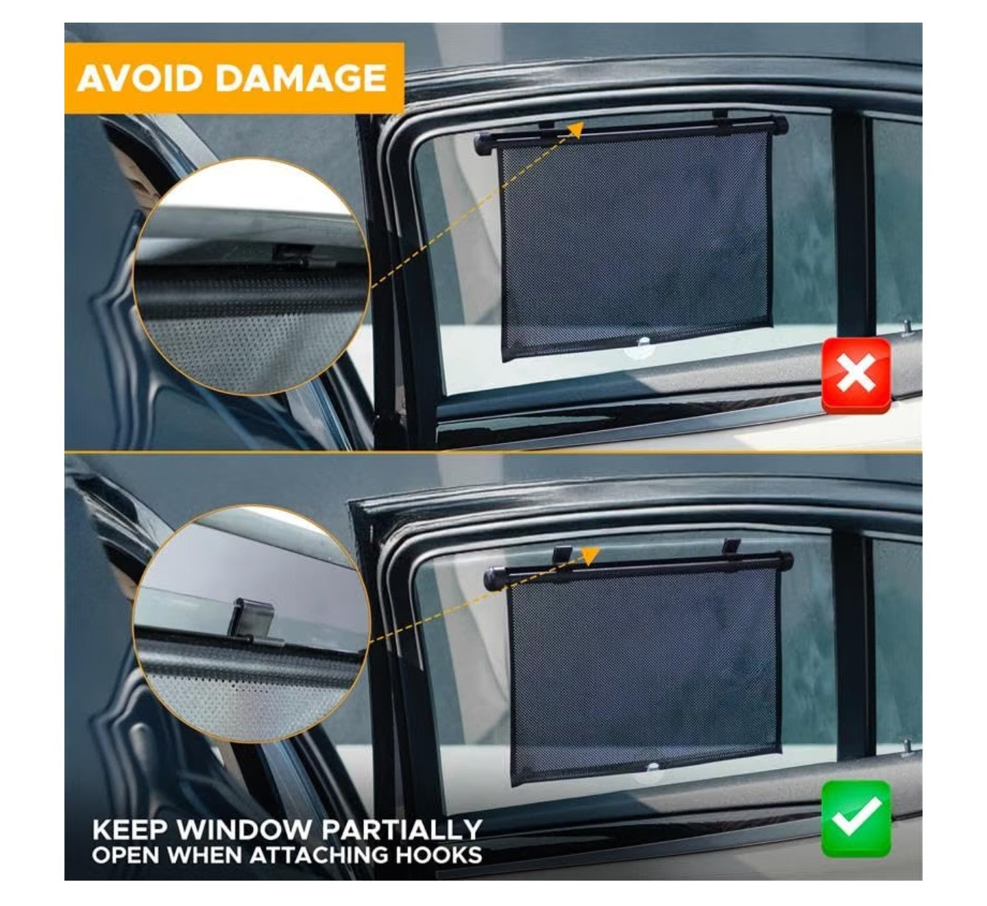 EcoNour Car Side Window Sun Shade (2 Pack)